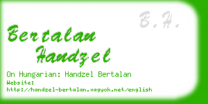 bertalan handzel business card